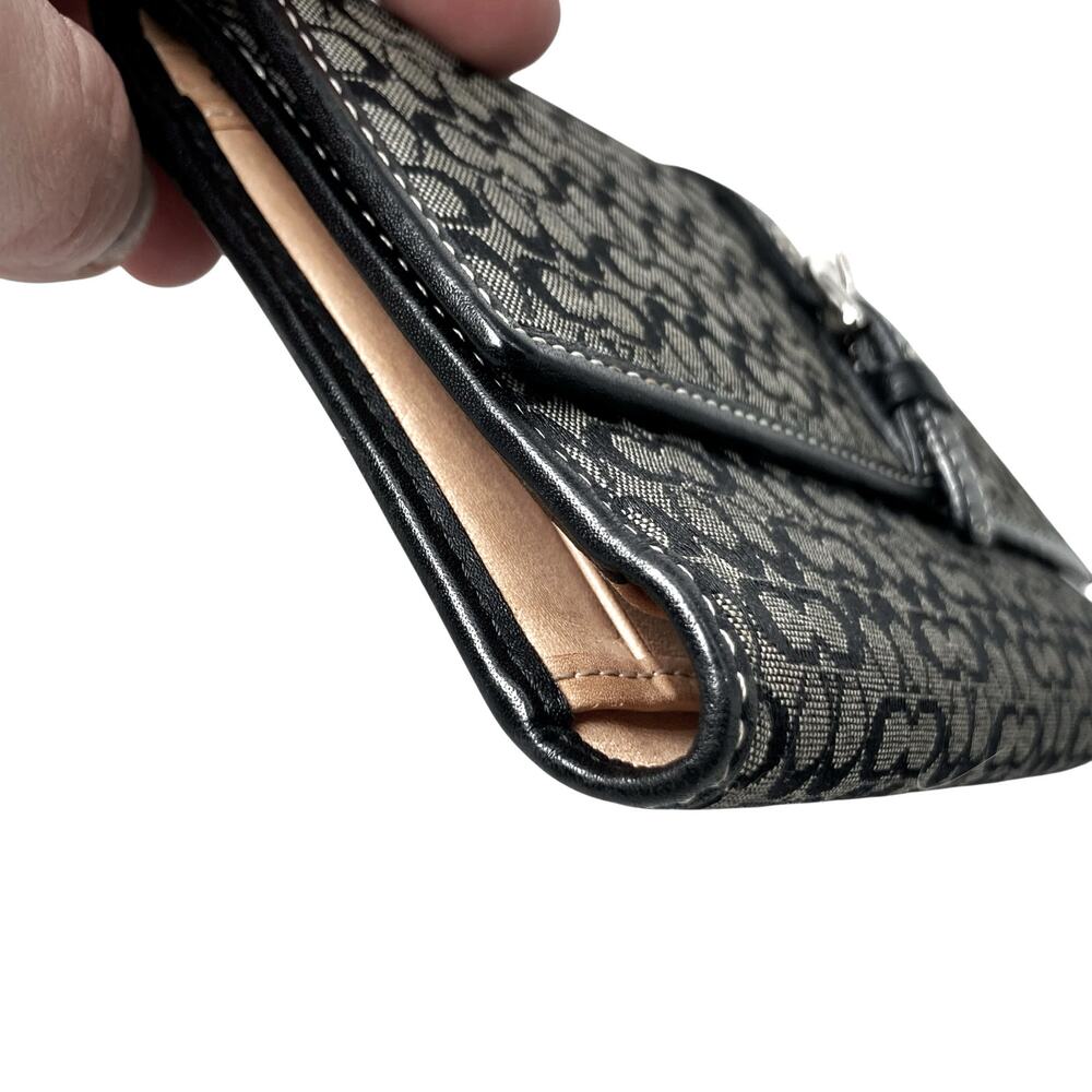 Vintage Coach Soho Signature Buckle Wallet Black Gray Jacquard Y2K Archive EUC - Picture 13 of 16